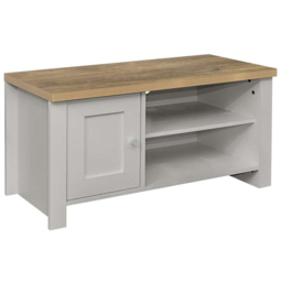 Highgate Single Door 2 Shelf Grey Oak Small TV Unit - thumbnail 2