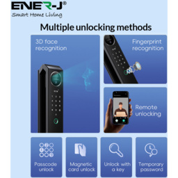 ENER-J 7-in-1 Aluminium Alloy Black Smart Door Lock - thumbnail 4
