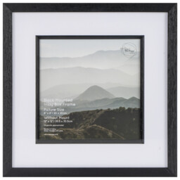 The Port Co Gallery Black Mounted Inlay Box Photo Frame 8 x 8 inch - thumbnail 1