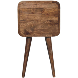 Artisan Furniture Grey Wash 2 Drawer Solid Wood Curved Mini Bedside Table - thumbnail 4