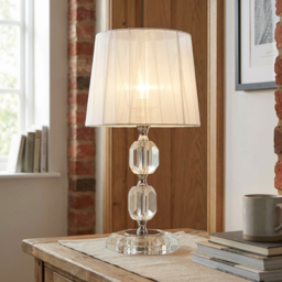 Dual Crystal Ball  Ivory Table Lamp - thumbnail 3