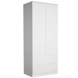 Home Source Lugano 2 Door 2 Drawer White Storage Cabinet - thumbnail 2