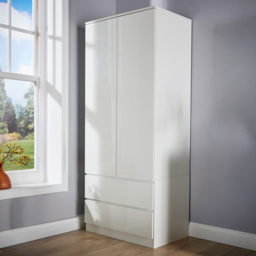 Home Source Lugano 2 Door 2 Drawer White Storage Cabinet - thumbnail 1