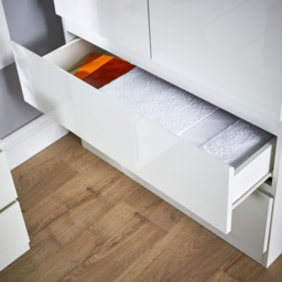 Home Source Lugano 2 Door 2 Drawer White Storage Cabinet - thumbnail 3