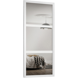 Spacepro Shaker 3 Panel White Frame Mirror Sliding Door 2220 x 914mm