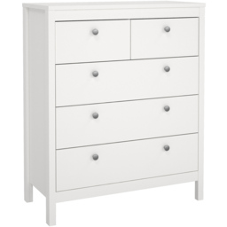 Florence Madrid 5 Drawer White Chest of Drawers - thumbnail 2