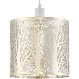 Happy Homewares Brushed Gold Metal Forest Ceiling Pendant Shade