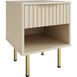 GFW Nervata Single Drawer Cream Lamp Table - thumbnail 2
