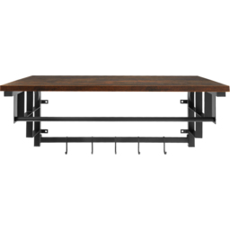 tectake 5 Hook Dark Wood Coat Rack - thumbnail 2