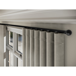 New Edge Blinds 390cm Black Styleline Gliding Curtain Pole Set with Ball End - thumbnail 2