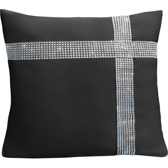 Velosso Black Diamante Cross Filled Cushion 43 x 43cm 2 Pack - image 1