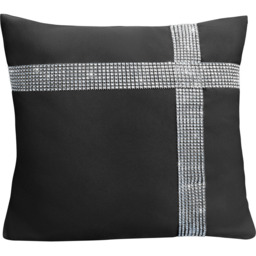 Velosso Black Diamante Cross Filled Cushion 43 x 43cm 2 Pack