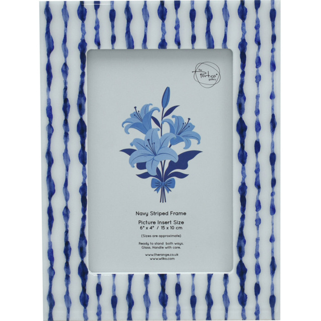 Navy Striped Photo Frame - image 1