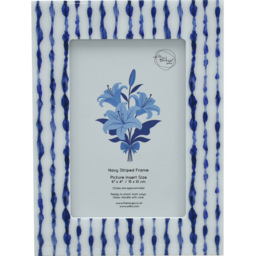 Navy Striped Photo Frame