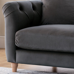 Midnight Blue Velvet Armchair - thumbnail 4