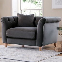 Midnight Blue Velvet Armchair
