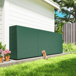 Outsunny Dark Green Metal Firewood Log Holder 99 x 36 x 300cm - thumbnail 4