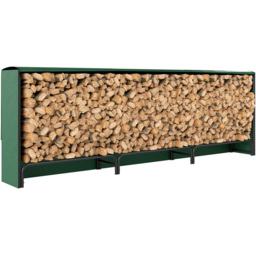 Outsunny Dark Green Metal Firewood Log Holder 99 x 36 x 300cm