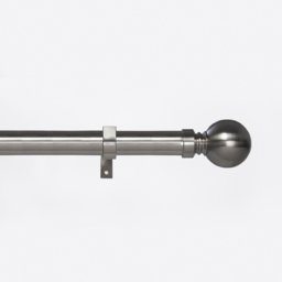 Caecus 120-220cm Extendable Metal Eyelet Brushed Chrome Ball Curtain Pole