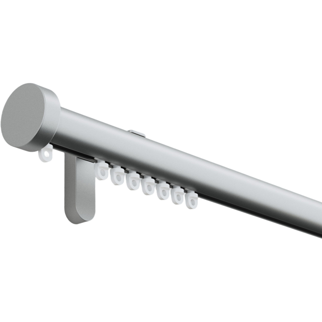New Edge Blinds 240cm Silver Styleline Gliding Curtain Pole Set with Stud End - image 1