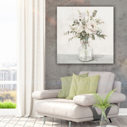 Bouquet Hand Embellished Neutral Wall Art 60 x 60cm - thumbnail 4