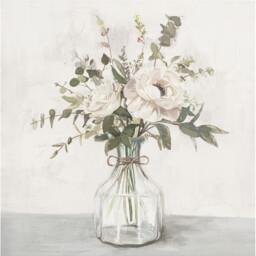 Bouquet Hand Embellished Neutral Wall Art 60 x 60cm