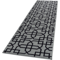 Smart Living Siam Grey and Black Non-Slip Mat with Gel Backing 80 x 150cm - thumbnail 1