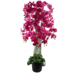 Leaf Giant Pink Orchid Artificial Plant in Pot 5ft - thumbnail 1