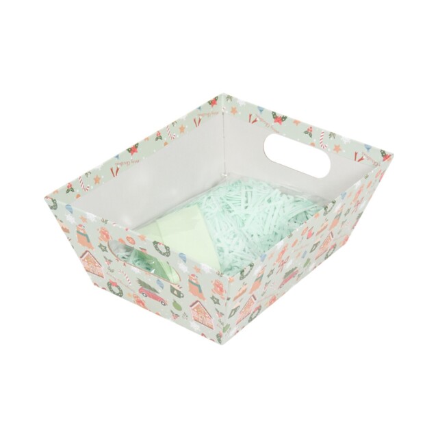 All I Want For Christmas Grey Mini Gingerbread Cardboard Christmas Hamper - image 1