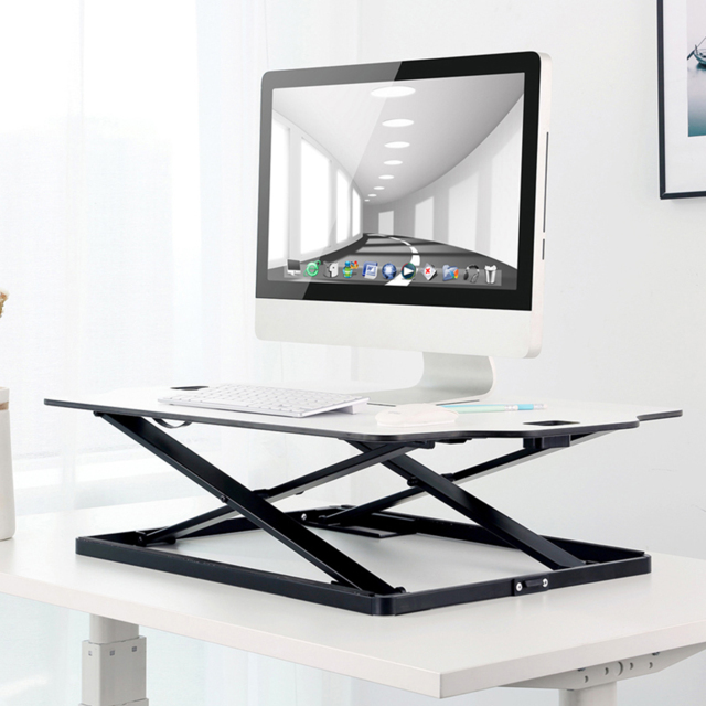 ProperAV Slim Profile Stand Up Workstation Desk White - image 1
