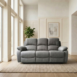 Milano 3 Seater Grey Foam Recliner Sofa - thumbnail 3