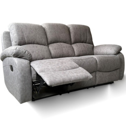 Milano 3 Seater Grey Foam Recliner Sofa - thumbnail 2