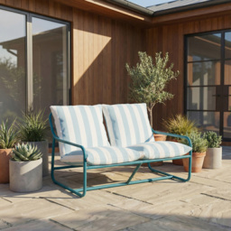 Kettler Cloud Relaxer 2 Seater Nordic Blue Garden Sofa with Cushion - thumbnail 4