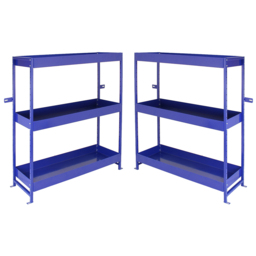 MonsterShop 3 Shelf Blue Lightning Metal Van Shelving Rack Set of 2 - thumbnail 1