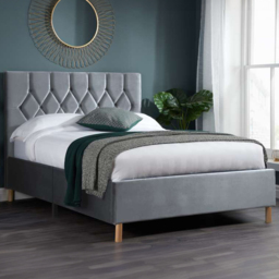 Loxley Double Grey Fabric Bed