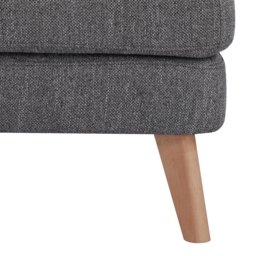 Watson Woven Fabric Footstool - Mid Grey - thumbnail 4