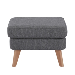 Watson Woven Fabric Footstool - Mid Grey - thumbnail 3