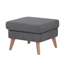 Watson Woven Fabric Footstool - Mid Grey - thumbnail 2