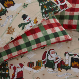 furn. Double Multicolour Jolly Santa Christmas Duvet Cover Set - thumbnail 3
