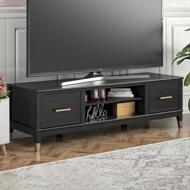 Dorel Home Westerleigh 2 Door 2 Shelf Black TV Stand - image 1