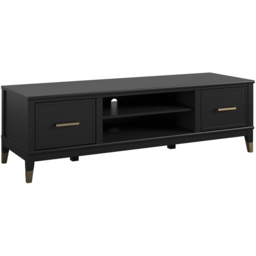 Dorel Home Westerleigh 2 Door 2 Shelf Black TV Stand - thumbnail 2