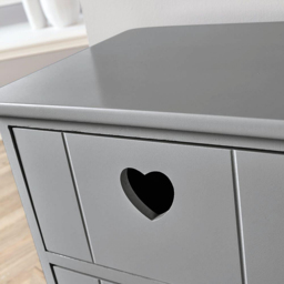 Home Source Love Grey 3 Drawer Chest Storage Unit - thumbnail 4