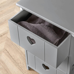 Home Source Love Grey 3 Drawer Chest Storage Unit - thumbnail 3