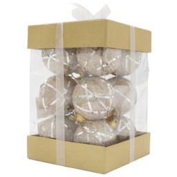 Shatchi Silver Soft Foam Glittered Shatterproof Bauble 12 Pack