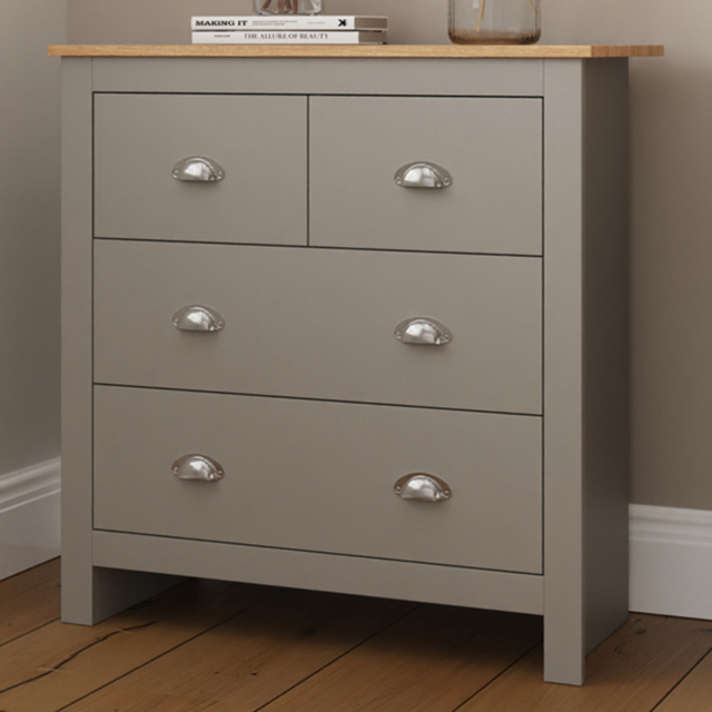 GFW Lancaster 4 Drawer Grey Chest of Drawers - image 1