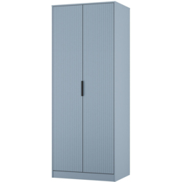 Crowndale Fluted 2 Door Denim Blue Tall Wardrobe Ready Assembled - thumbnail 4