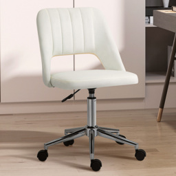 Portland Cream and White Scallop Mid-Back Swivel Office Chair - thumbnail 1