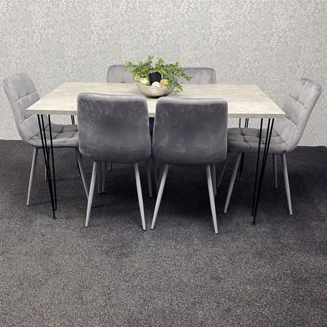 Kosy Koala 6 Seater Grey Dining Table set - image 1