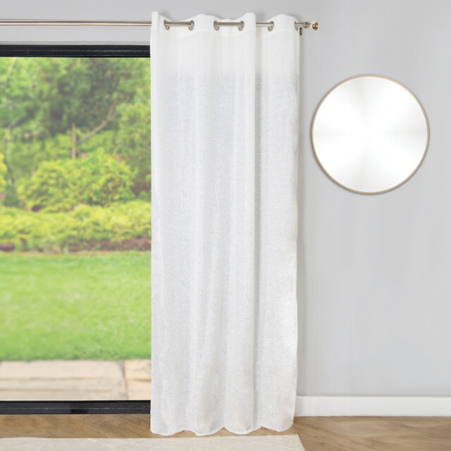 Astra Jacquard White Voile Curtain 140 x 240cm