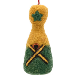 The Seasonal Gift Co Champagne Felt Hanging Decoration 13cm - thumbnail 2